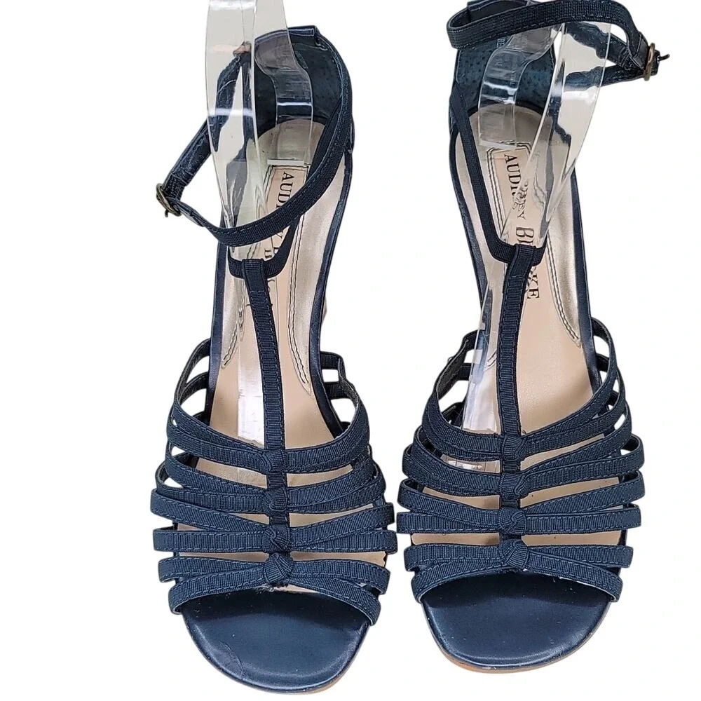 Audrey Brooke Amber Black Strappy Sandals